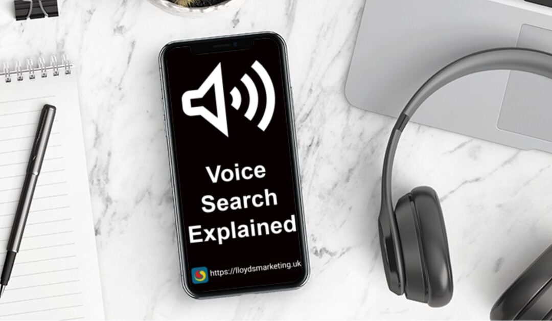 The featured image for a blog post explaining voice search