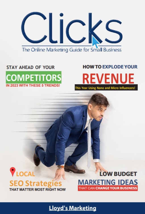 The Front Cover Of Clicks Digital Marketing Magazine Uk Highlighting January'S 4 Marketing Articles