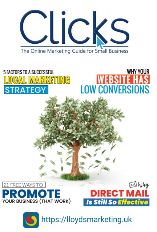 February'S Edition Of Clicks Digial Marketing Magazine With A Subscribe Form On The Right Hand Side